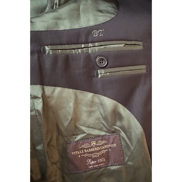 Oliver Wicks Vitale Barberis Cononico 1963 Super 110's Black Mens Blazer Size L - Picture 8 of 9